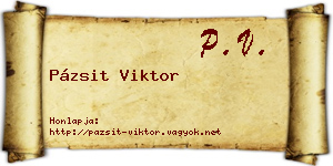 Pázsit Viktor névjegykártya