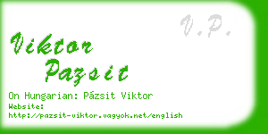 viktor pazsit business card